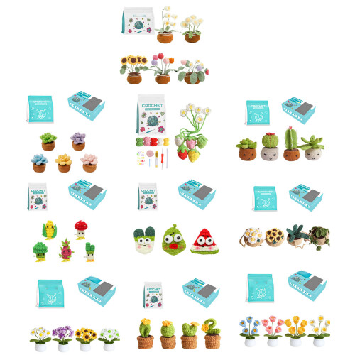 Crochet Flower Potted Plant Set Includes Step-by-Step-Style 10 2