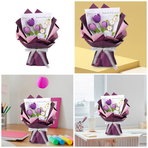 Häkel-Blumenstrauß-Set für Erwachsene, Anfänger, 1