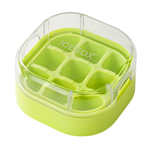 Portable Leak Proof Silicone Ice Maker 9 Cavities Ice-Green