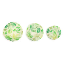 3pcs Elastic Cloth Bread Bowl Covers Kitchen-Green leaf style