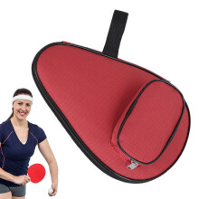 Table Tennis Racket Case Portable Paddle Bag Compact Ball Holder Durable Storage Organizer ShockResistant Shell Red