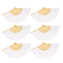 Paquet de 6 éventails à main en papier pliables pour femmes,-C