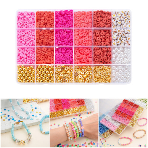 Clay Beads Bracelet Making Kits Letter Beads-Dark color system 2