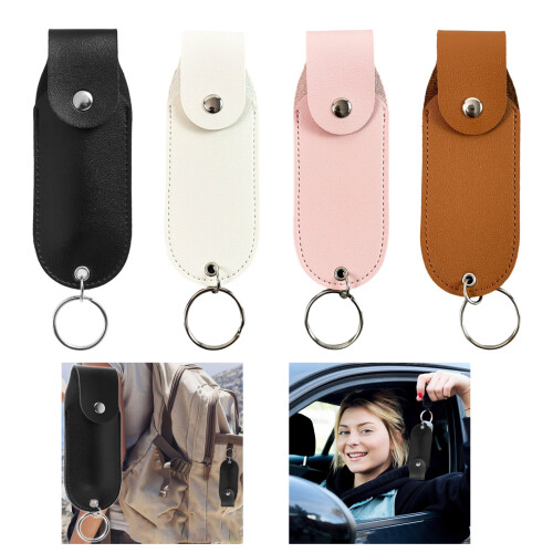 Pepper Sprays Keychain Holder Weather Resistant PU-White 2