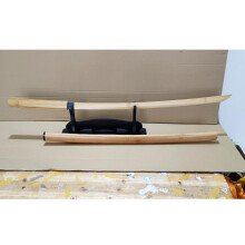 Natural Bamboo Samurai Sword with Sheath, 101 cm, Handmade for Display, Collecting, Kendo Training, Home Decoration