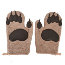 Luxurious Soft Insulated Cotton Heat Resistant Gloves, Extreme Heat Shielding Silicone Oven Mitts with Cute Animal Design for Versatile Kitchen Use
