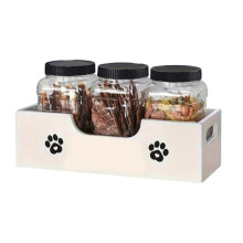 Modern Dog Cats Food Dispenser Crafted From Natural-White