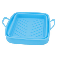 Non-Stick Air Fryer Silicone Liner Reusable Dishwasher-Safe Air Fryer Accessories With Raised Edges Food-Grade Silicone Cooking Liners For Healthier C