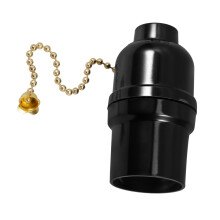 Lamp socket with pull chain, dimmable, durable, practical solution for ceiling lights and table lamps, installation, maintenance.