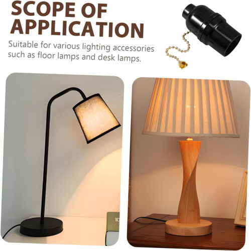 Lamp socket with pull chain, dimmable, durable, practical solution for ceiling lights and table lamps, installation, maintenance. 2