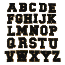 Set mit 26 Buchstaben-Stickbuchstaben-Applikationen,-Schwarz