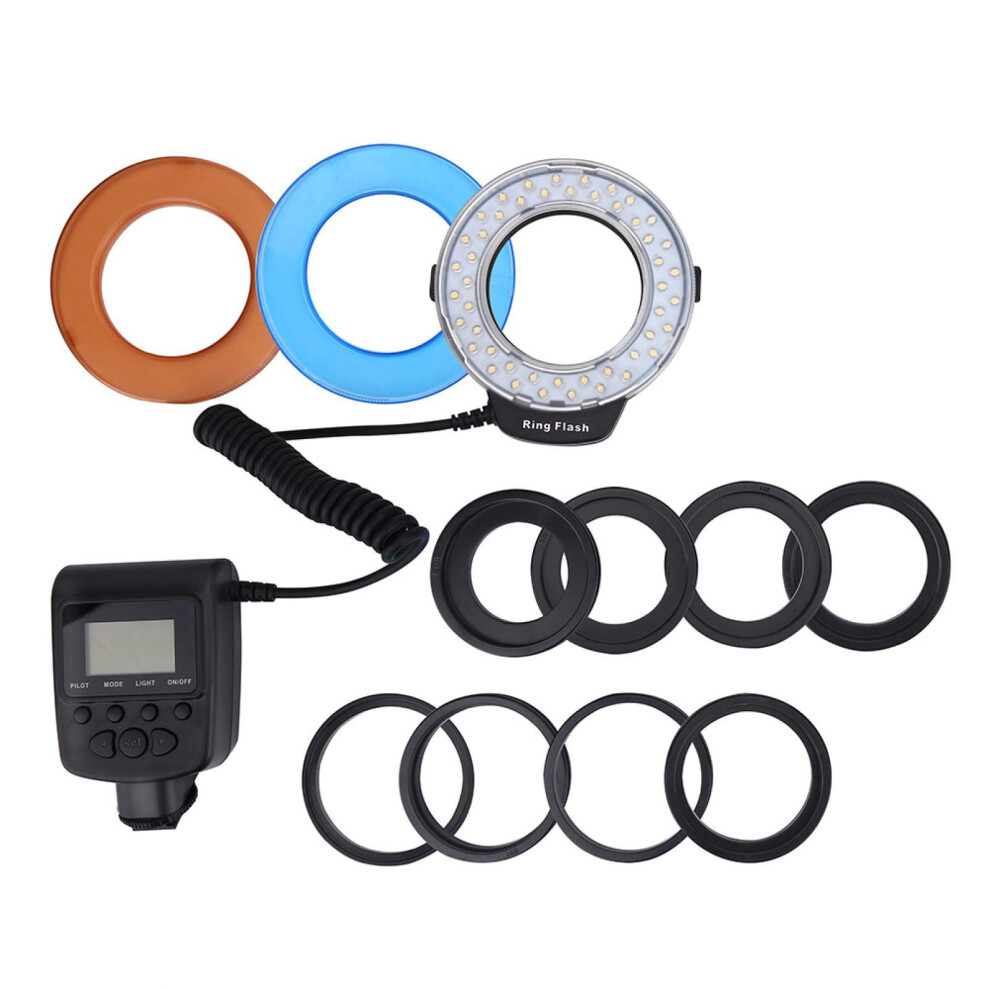 Portable Led Circle Flash With Color Filter Adapter, Compatible With Multiple Cameras 9365049136938