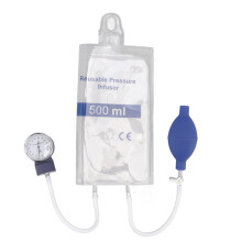 Medizinisches Druckinfusionssystem, transparenter TPU-IV-Beutel, ausgestattet mit einem Metall-Manometer, robust für Notfälle im Feld, gute