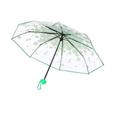 Romantico ombrello a cupola con fiori di ciliegio, apertura automatica, antivento, trasparente, protezione dalla pioggia per tutte le stagioni,