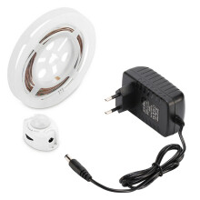 Fita de LED com sensor de movimento, luz noturna branca quente com bateria recarregável, ajuste automático de brilho para quarto, sala de estar e