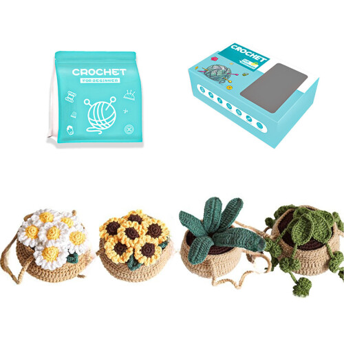 Crochet Flower Set with Step-by-Step Instruction-Style 7