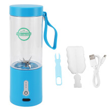 Liquidificador pessoal compacto para smoothies, sucos e shakes, recarregável via USB, portátil, com motor potente e 6 lâminas. Recipiente