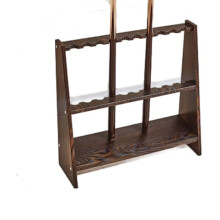 Billiard cue stand, wall mount, floor stand, Coffee10 Holes
