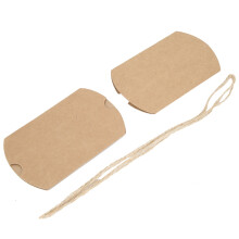 Boîtes cadeaux en papier kraft écologique en forme d'oreiller, contenants cadeaux non toxiques pour baby shower, mariage, fête d'anniversaire (50