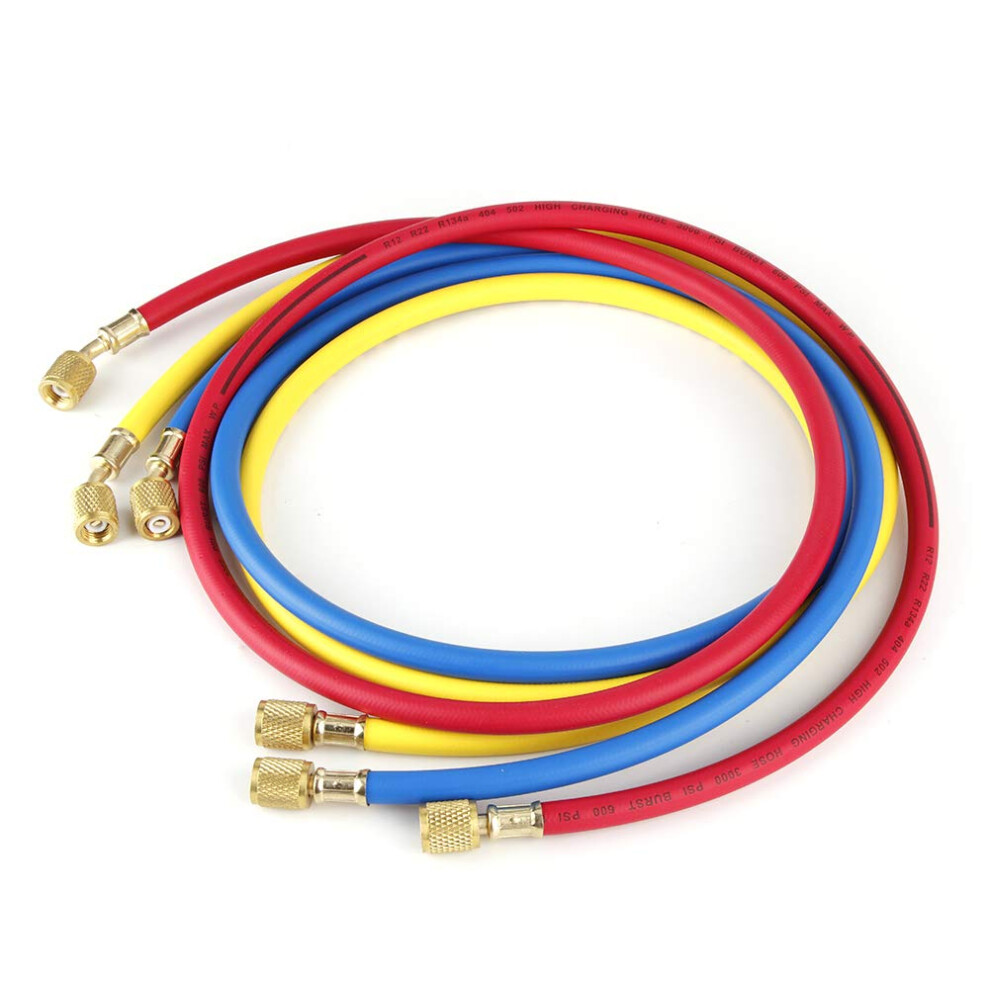 Hvac Vacuum Hose, Refrigeration Hoses 1.5M 600Psi 1/4In, Refrigerant Charging, Vacuum Hvac For Home Air Conditioner Refrigeration Maintenance 9365049139915
