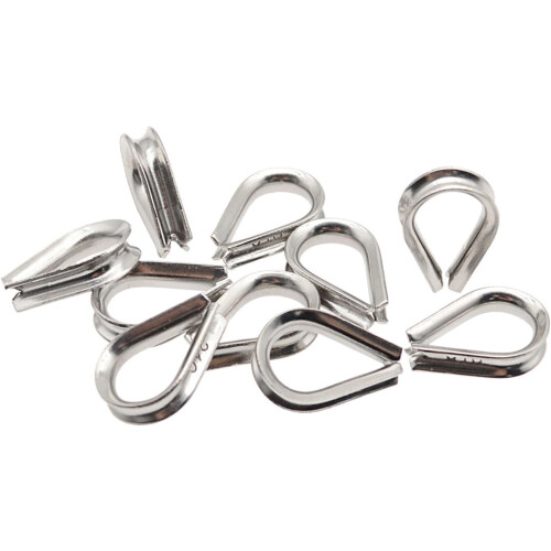 Triangular cable clamps, rigging accessories, fastening, workpiece, cable, wire rope, protective sleeve, durable, thimble, 10 pieces Ref: 1188 2