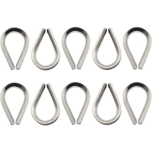 Triangular cable clamps, rigging accessories, fastening, workpiece, cable, wire rope, protective sleeve, durable, thimble, 10 pieces Ref: 1188 1