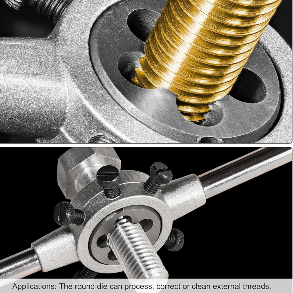 Precision Metric Tap And Die Set, Left Hand Thread For External Thread Processing, Professional Quality M6 X 1.0 High Speed Steel Round Die With 9048212401315