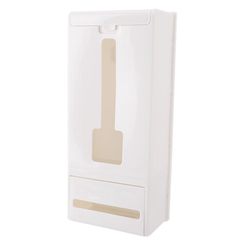 Dispenser compatto per sacchetti della spesa, organizer in plastica da parete per ottimizzare lo spazio. 1
