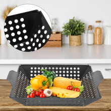 Heavy Duty Grill Basket, Stainless Steel Outdoor Cooking Companion With Superior Quality Construction And Convenient Handles For Perfect Grilling