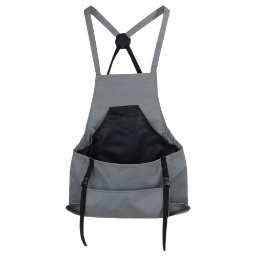 Echro Harvest Crossover Back Garden Apron with Large Pockets Gray