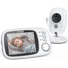 Monitor de bebé LEMONBEST 360 - Pantalla LCD de 3,2" - Visión nocturna - Canción de cuna