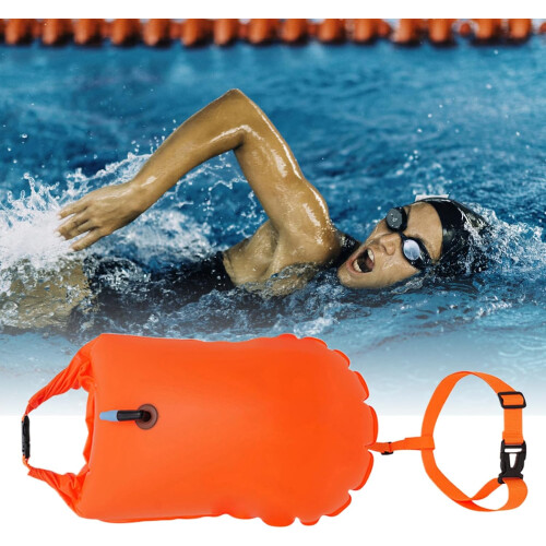Swimming Buoy  Kayaking Float Bag, Waterproof NonSlip Pull Buoy, Adjustable Strap 1