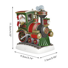 Weihnachtszauber: Leuchtende Schneekugel aus Kunstharz mit Musikzug, LED-Beleuchtung, Timer und Batterie-/USB-Betrieb. Weihnachtsmann im animierten