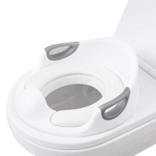 Reductor de inodoro para niños, asiento de inodoro para bebé, reductor de inodoro con asa y respaldo acolchados