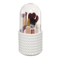 Boîte à pinceaux de maquillage anti-poussière pour comptoir, Boîte à pinceaux de maquillage anti-poussière, Rangement cosmétique grande