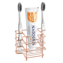 Organisateur de salle de bain, porte-brosse à dents à rebord profond, en acier inoxydable avec fentes spacieuses