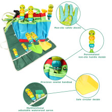 Kids Gardening Tools Set Garden Toys With Rake Fork Trowel Watering Can Apron Gloves And Storage Bag Outdoor Educational Play Gift For Boys Girls 3