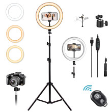 160 cm verstellbares Stativ, Selfie-Ringlicht mit universeller Handyhalterung, dimmbare LED für individuelle Beleuchtung, einfache Einrichtung und