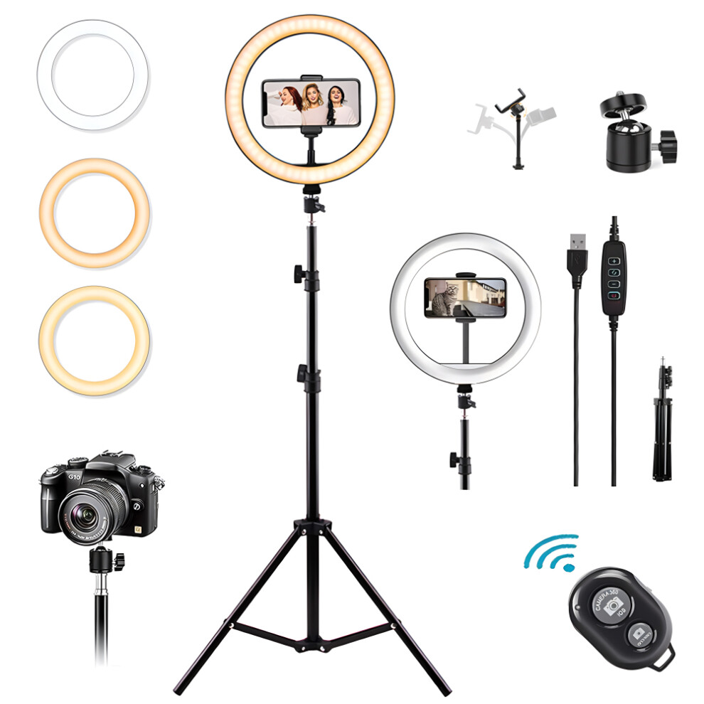 160Cm Adjustable Tripod Stand, Selfie Ring With Universal Phone Holder, Dimmable Led For Customizable Ing, Easy Setup And Use, Sturdy Alumi Light 9420858756460