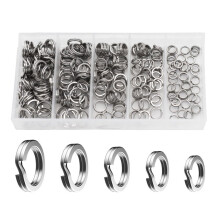 200 pieces double flattened split rings, swivel connectors, swivels, stainless steel rings, fishing split rings