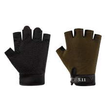 Kids Sports Half Finger Gloves Cycling NonSlip Camouflage Army Green XL Ref: 9145
