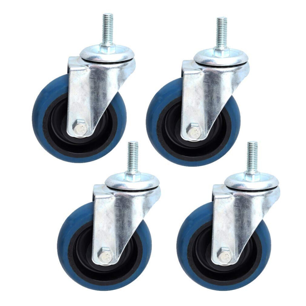 Caster X4, Heavyduty Transport Wheels, Swivel Casters, Industrial Trolleys With Brakes, M12 Threaded Shaft/Universal/3 Inch Universal 3Inch Ref: 2782 9365049141987