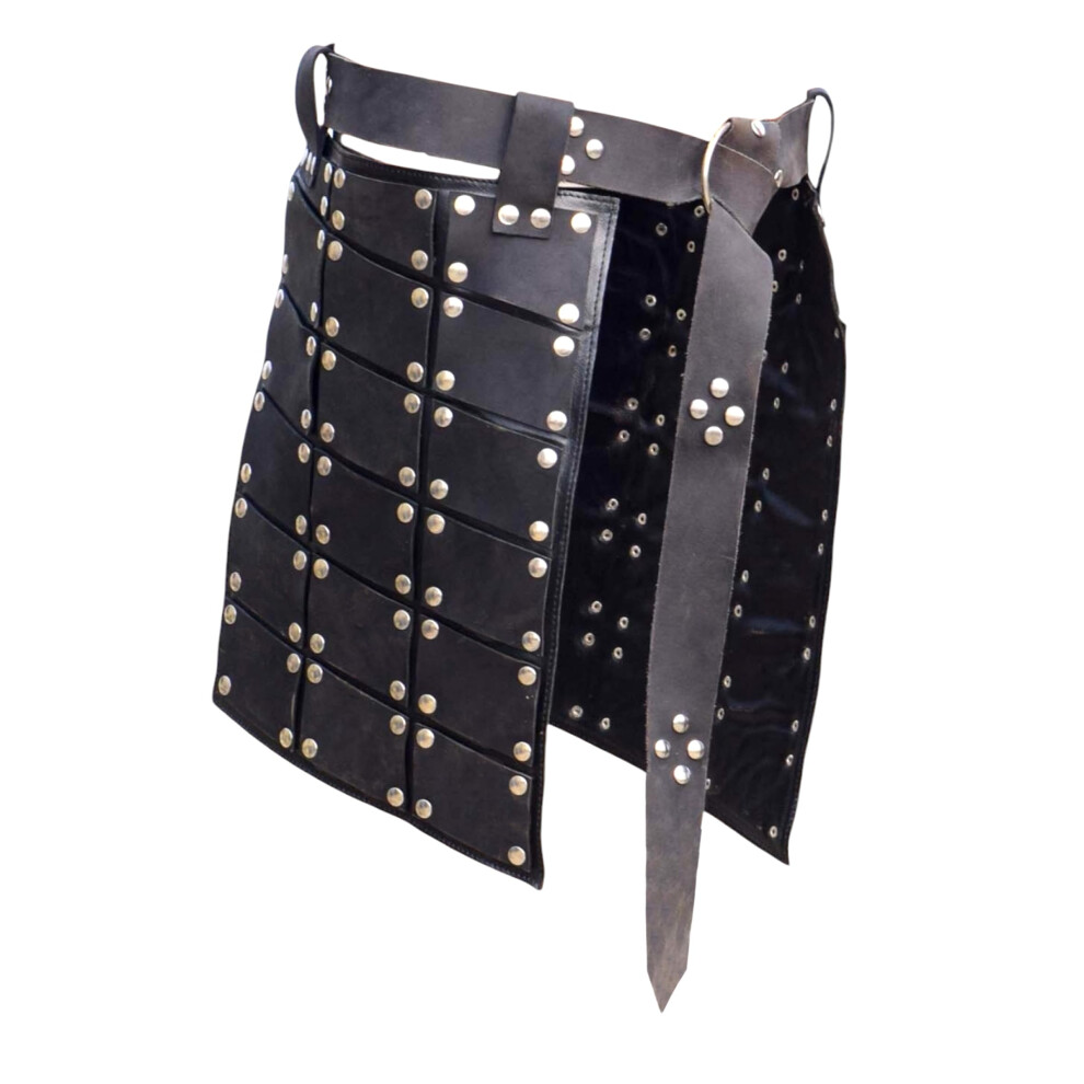Medieval Leather Waist Armour Retro DoubleSided Thigh Armour with Adjustable Belt Leather Thigh Armour Black Adjustable, black Ref: 4515