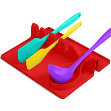 Organisateur de comptoir pour ustensiles de cuisine, repose-ustensiles en silicone avec base antidérapante et coussinet anti-gouttes, idéal pour