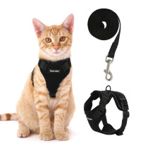 Fellnasenstube SafeCat Cat Harness Escape Proof with Lead (Black, M) black M