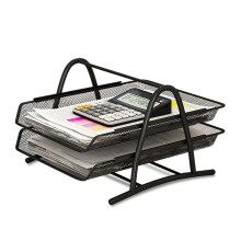 Bureau-organizer met 3 lagen van gaas, breed toepasbaar voor A4-papier, documentmappen en kantoorartikelen, compact ontwerp met handvat van