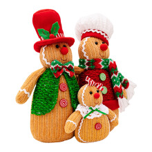 Gingerbreads Man Family Decorative Set Crafted Figures for Party