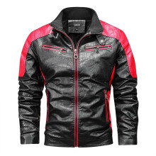 Men's Motorcycle Leather Jacket with Protectors Bomber Jacket, Leather Jacket 5XL