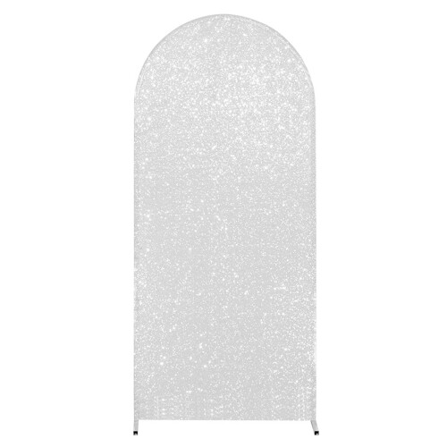 Round Top Backdrop Stand Decoration Elegant-7.2ft Silver