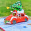 3D Christmas Car Popup Card with Envelope Stylish Handmade 6